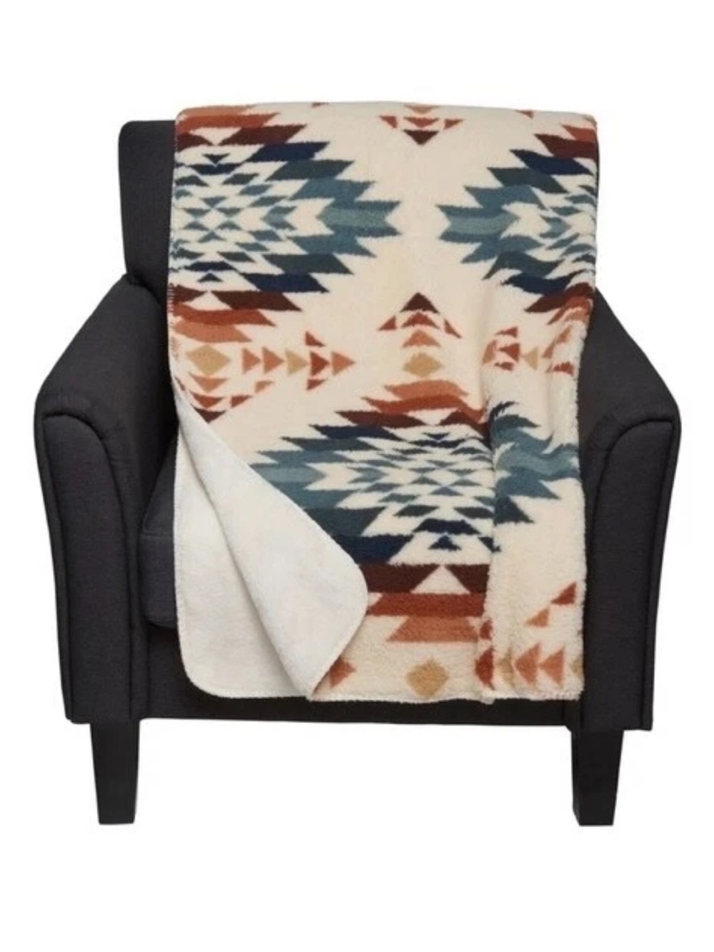 Pendleton Peak Canyon Multicolor Sherpa Throw Fleece Blanket Southwest Aztec - Picture 11 of 17